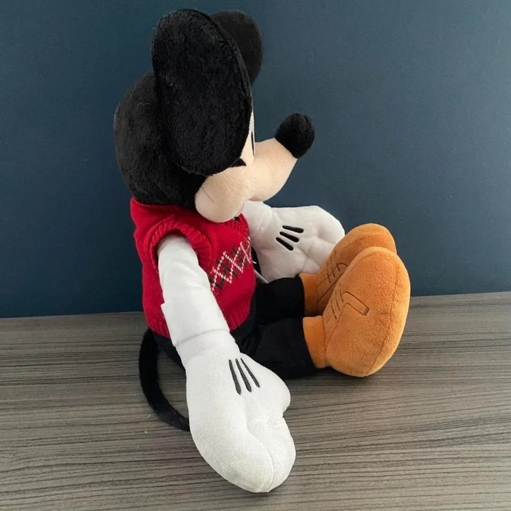 Disney Store Mickey Mouse 2014 Holiday Plush – Argyle Sweater – Rare Collectible
